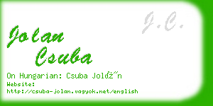 jolan csuba business card